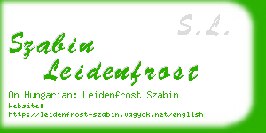 szabin leidenfrost business card